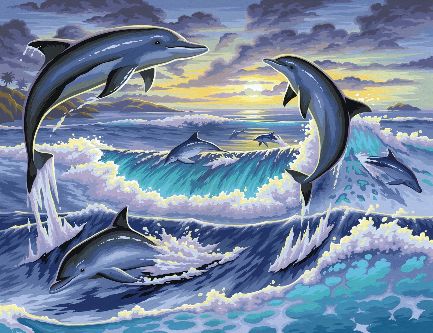 Paint by Numbers - Dolphin Sunrise image