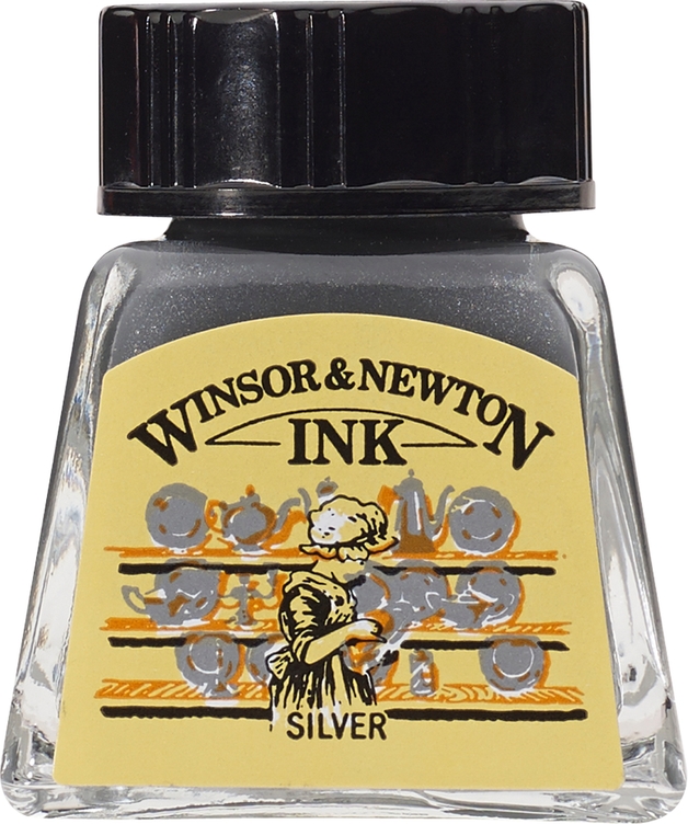 Winsor & Newton: Drawing Ink – Silver 617 (14ml)