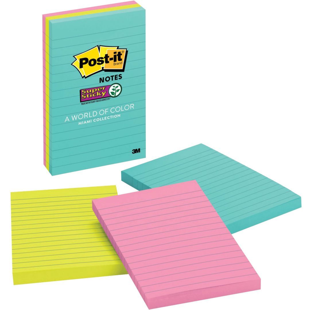 Post-it: Super Sticky Notes - Miami Collection (3 Pack)