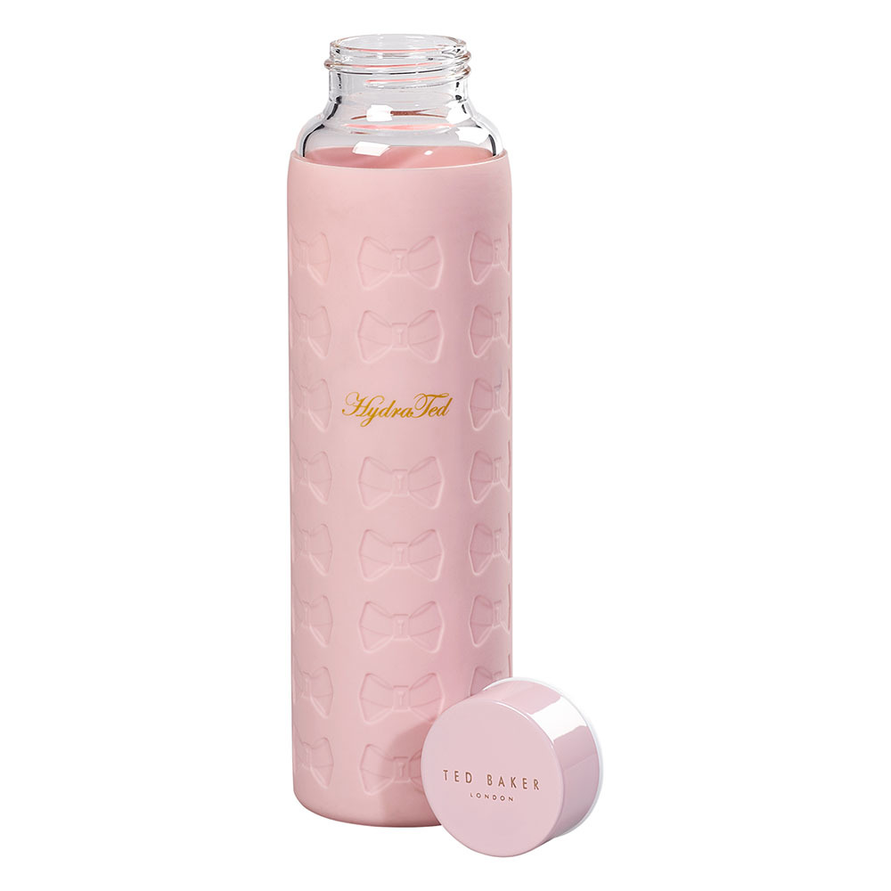 Ted Baker Glass Water Bottle with Sleeve (Pink) at Mighty Ape NZ