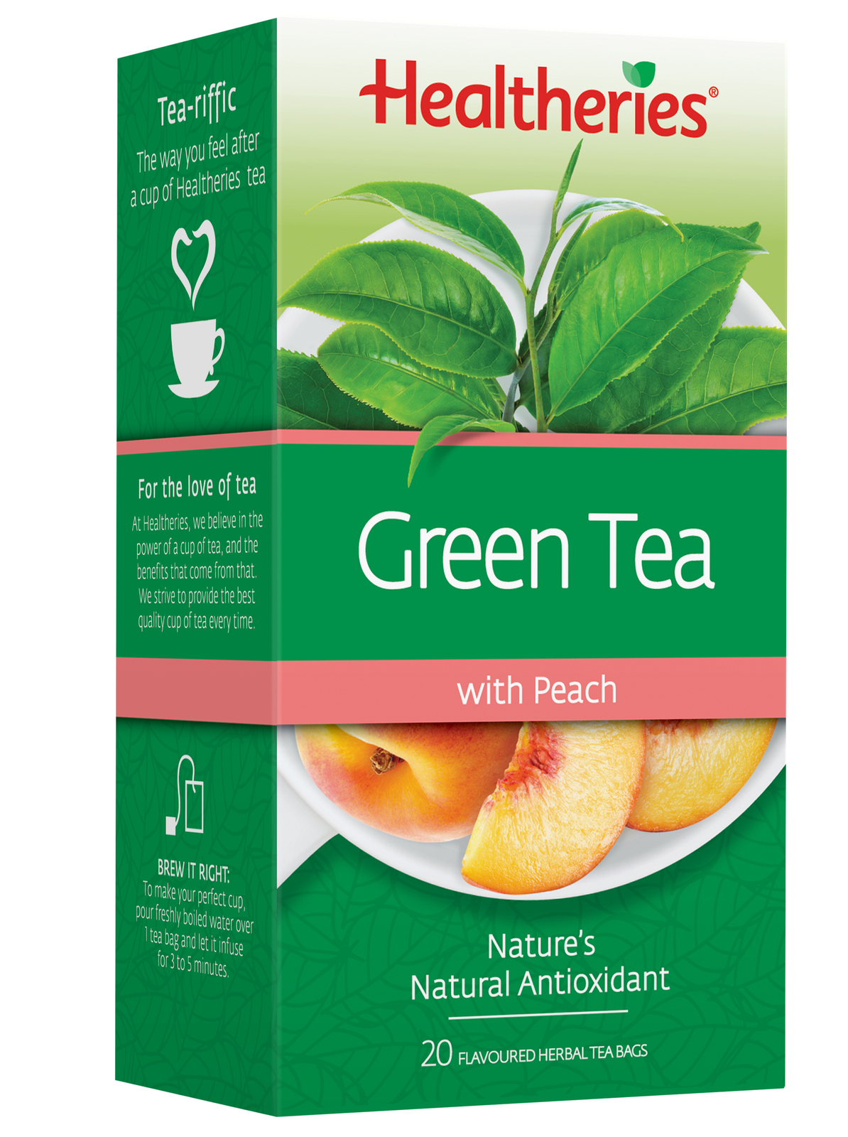Healtheries Green Tea with Peach (Pack of 20) image