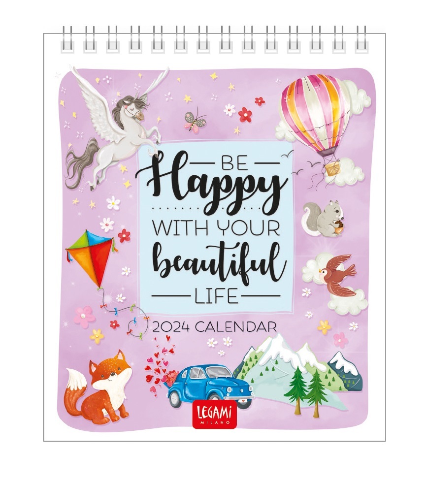 Buy Legami: 2024 Desk Calendar - Live Happy at Mighty Ape NZ