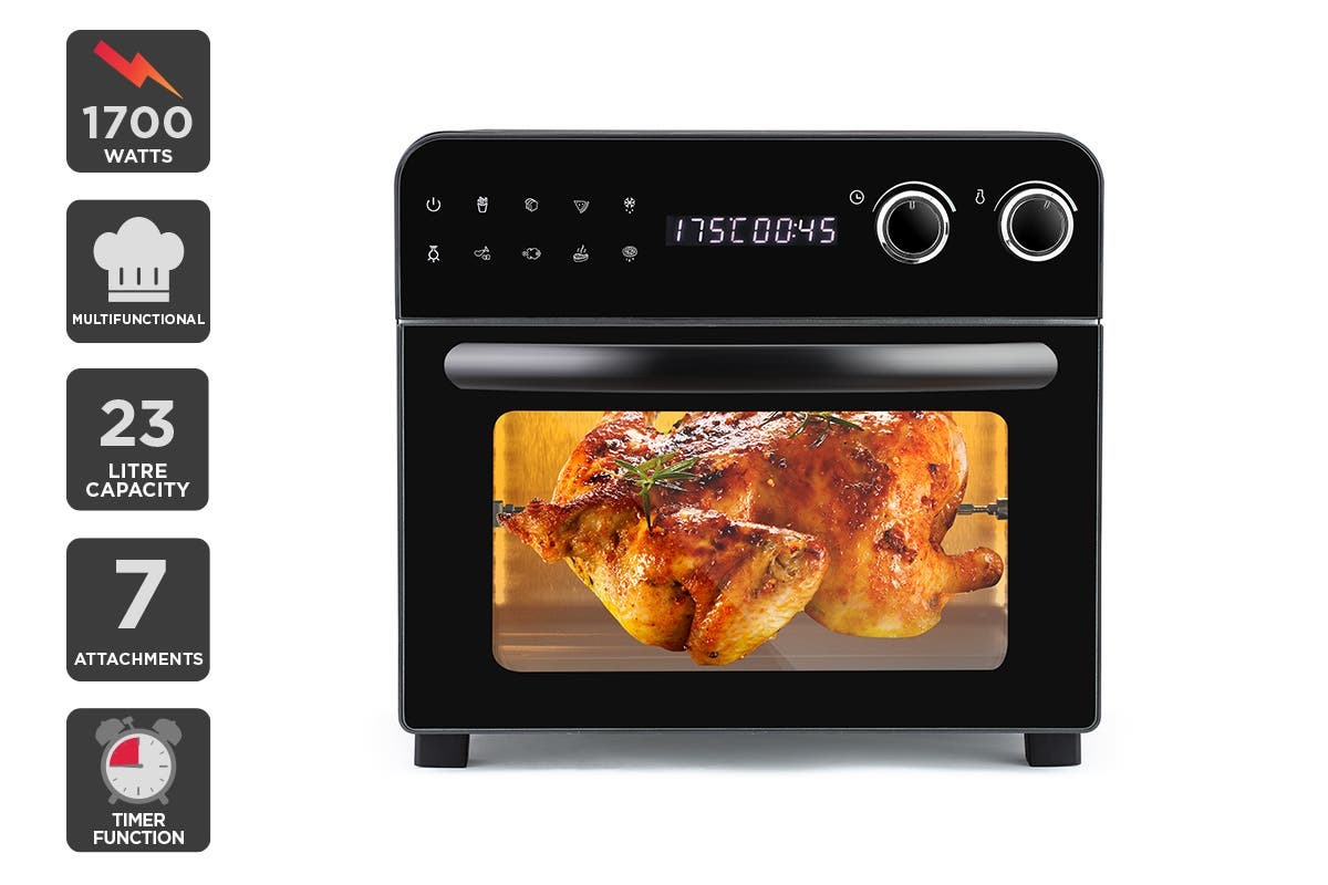 Kogan 23L 1700W Digital Air Fryer Oven (Black)