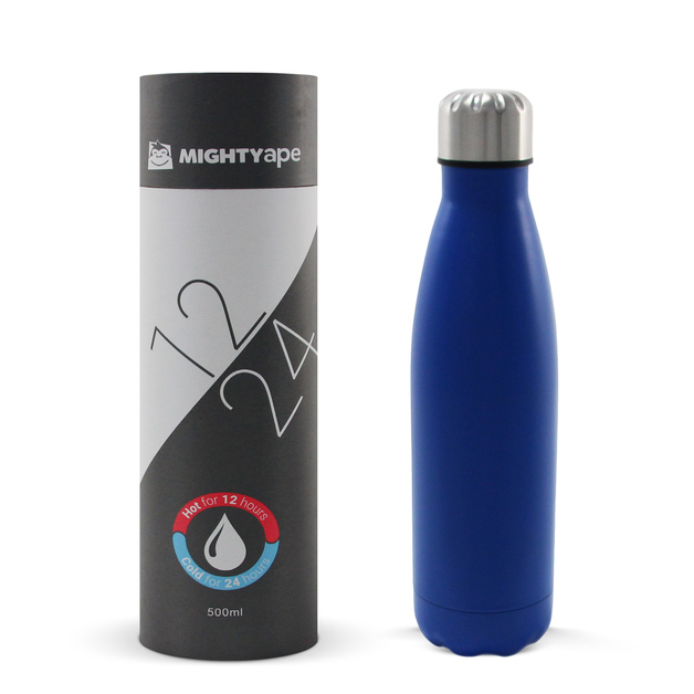 Insulated Stainless Steel Bottle 500ml Matte Blue at Mighty Ape NZ