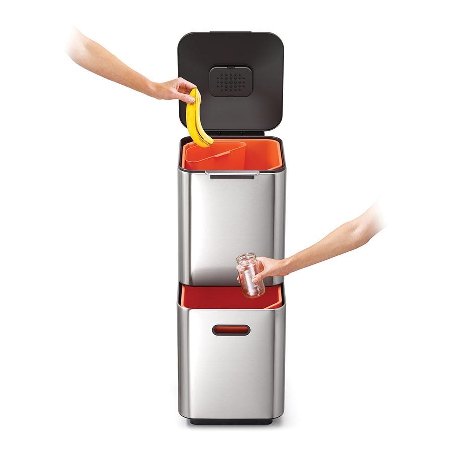 Joseph Joseph Totem Compact Rubbish/Recycling Bin Stainless Steel