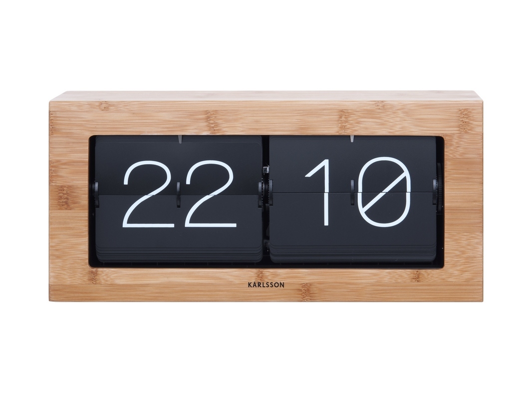 Karlsson Flip Clock Boxed Bamboo (XL) at Mighty Ape NZ