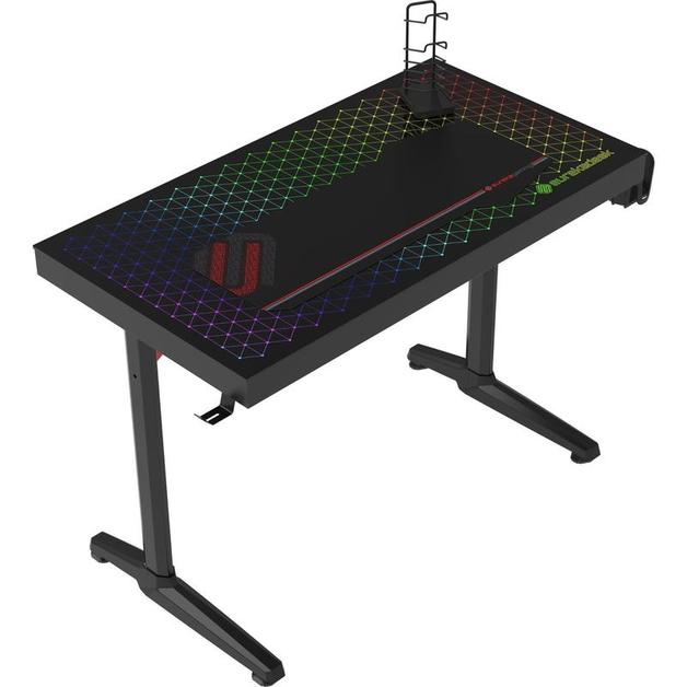 Eureka Ergonomic Explorer Lighting Glass Desktop Gaming Desk for 