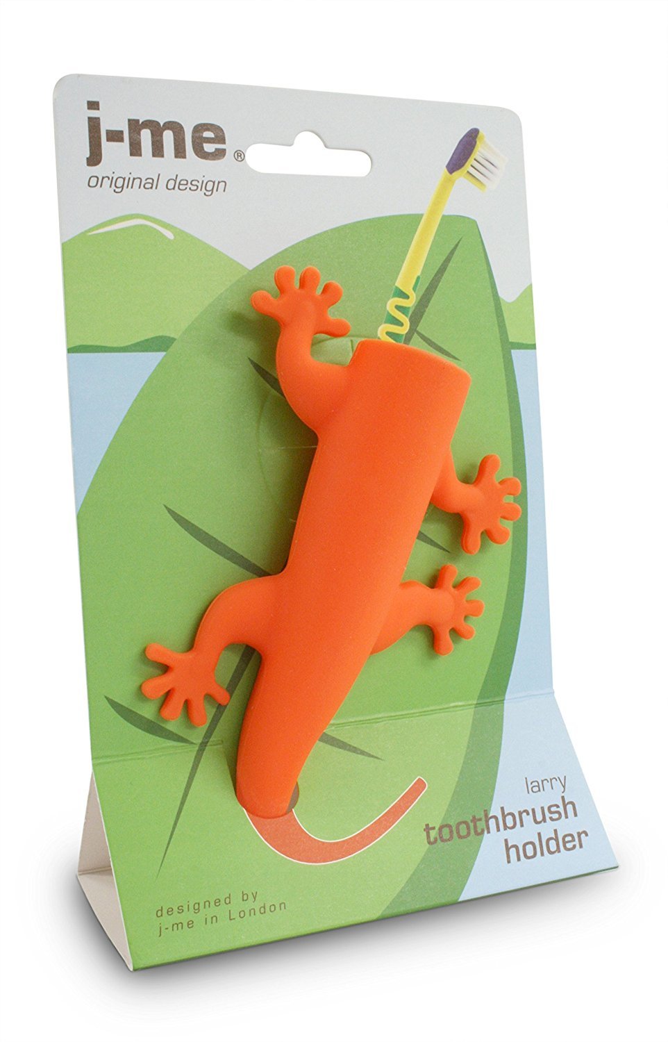 J-me: Larry the lizard Toothbrush Holder - Orange