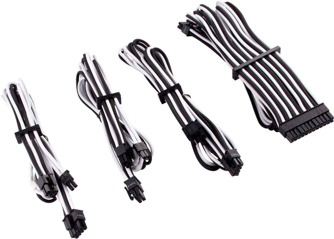 CORSAIR Premium Sleeved Type 4 Gen 4 PSU Cables Starter Kit at Mighty