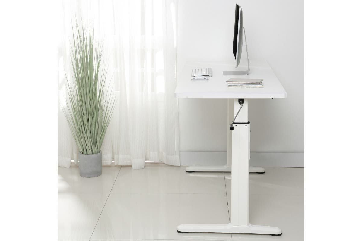 Buy Ergolux WindUp Height Adjustable Sit Stand Desk (White) at Mighty