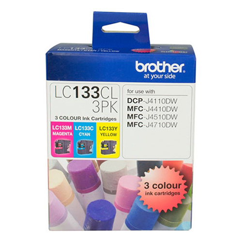 Brother LC-133CL3PK CMY Colour Ink Cartridges (Triple Pack) image