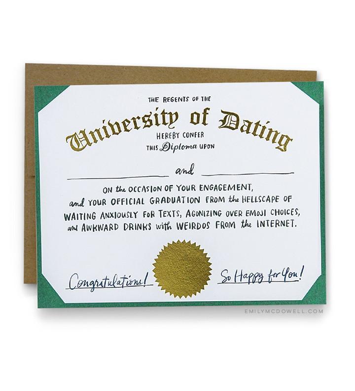 Emily McDowell: Dating Diploma Engagement - Greeting Card image