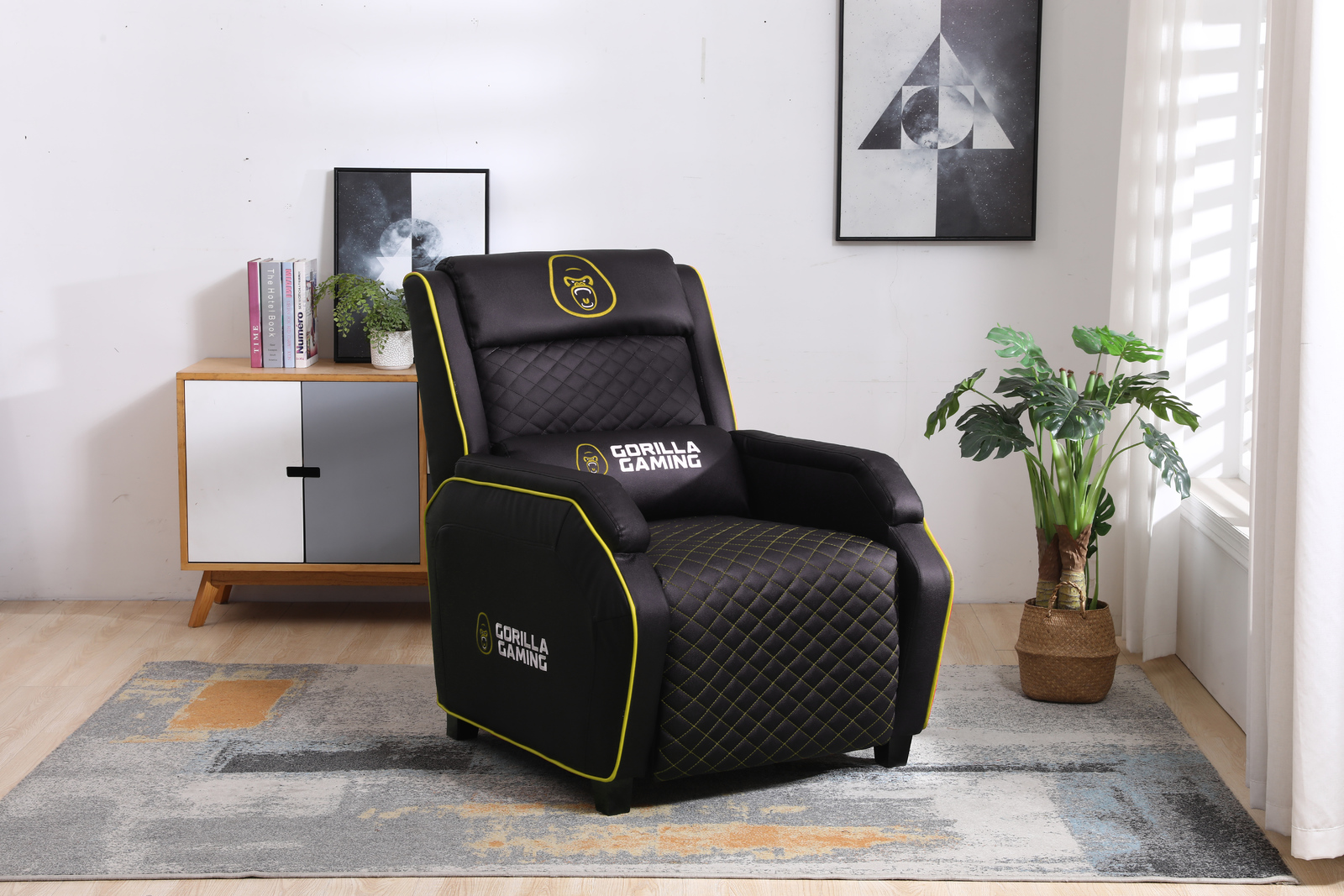 Gorilla Gaming Sofa - Black & Yellow for image