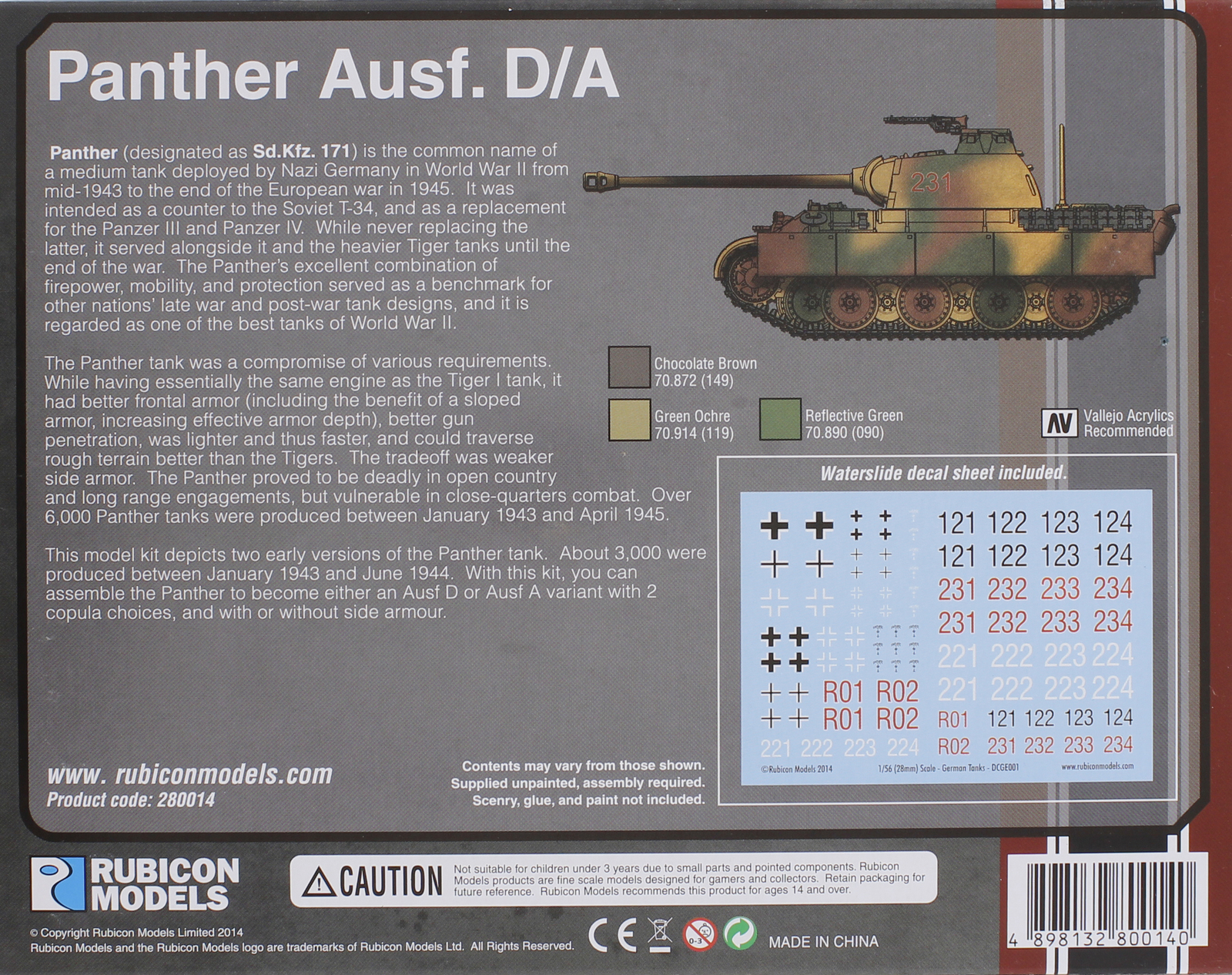 Rubicon 1/56 Panther Ausf D/A