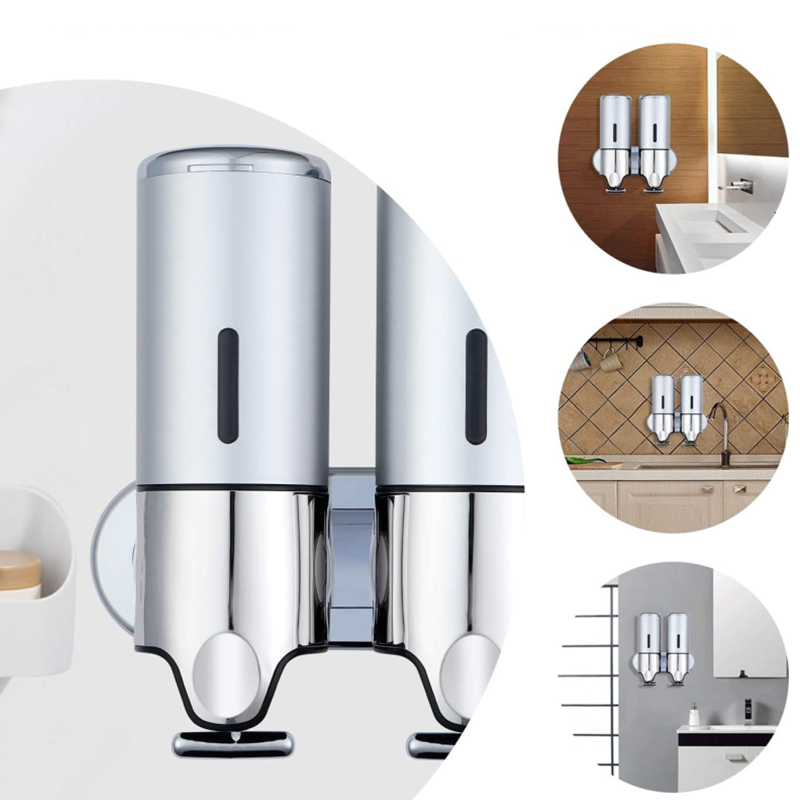 2 Chamber Wall Mounted Bathroom Pump Dispenser at Mighty Ape NZ