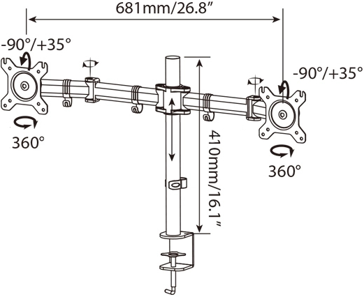 Gorilla Arms Dual Monitor Mount for 13"-27" Displays image