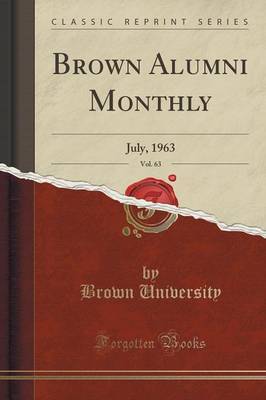 Brown Alumni Monthly, Vol. 63 by Brown University image