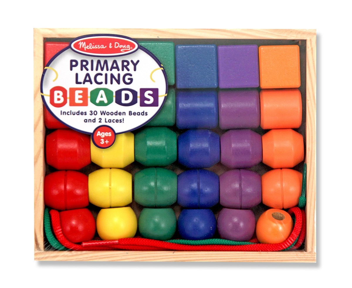 Melissa & Doug: Primary Wooden Lacing Beads image