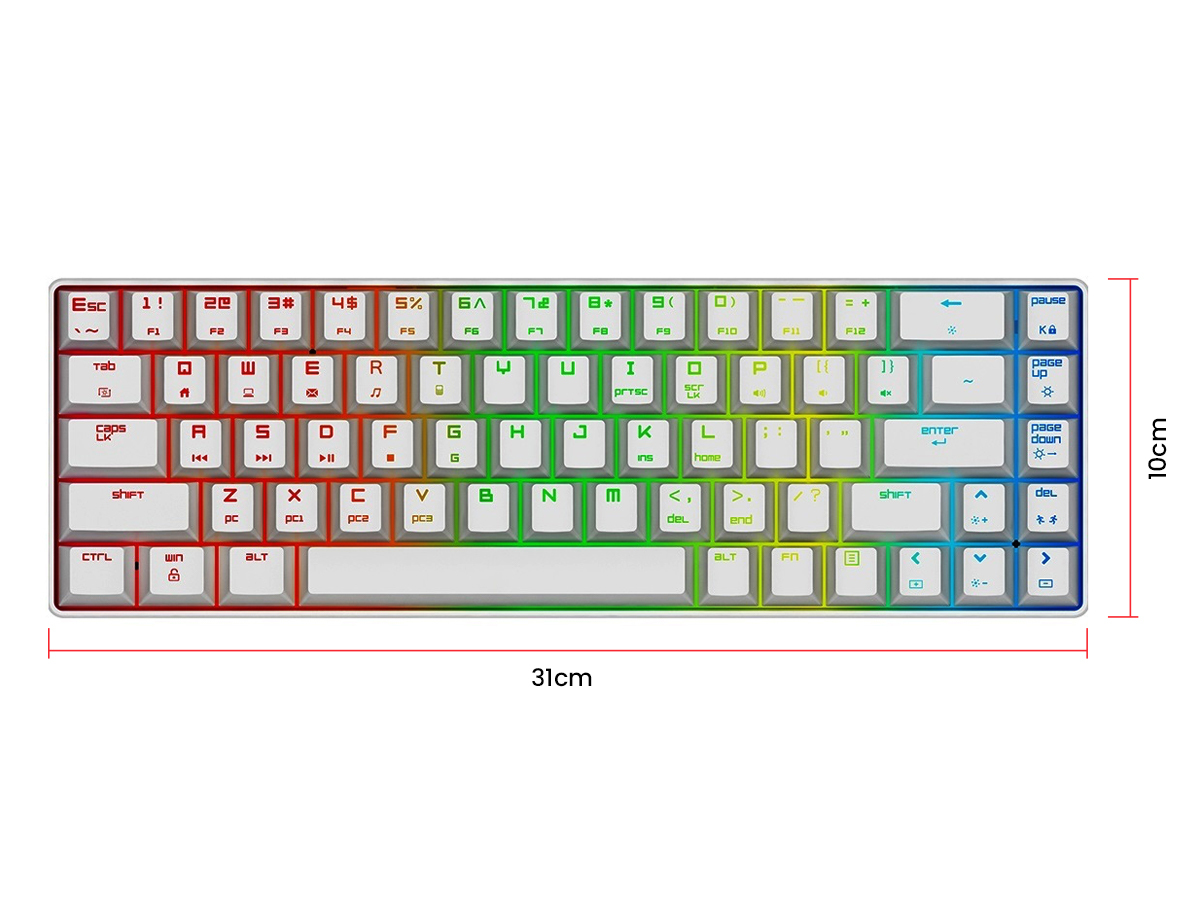 Gorilla Gaming Mini Wired Mechanical Keyboard - White for PC image
