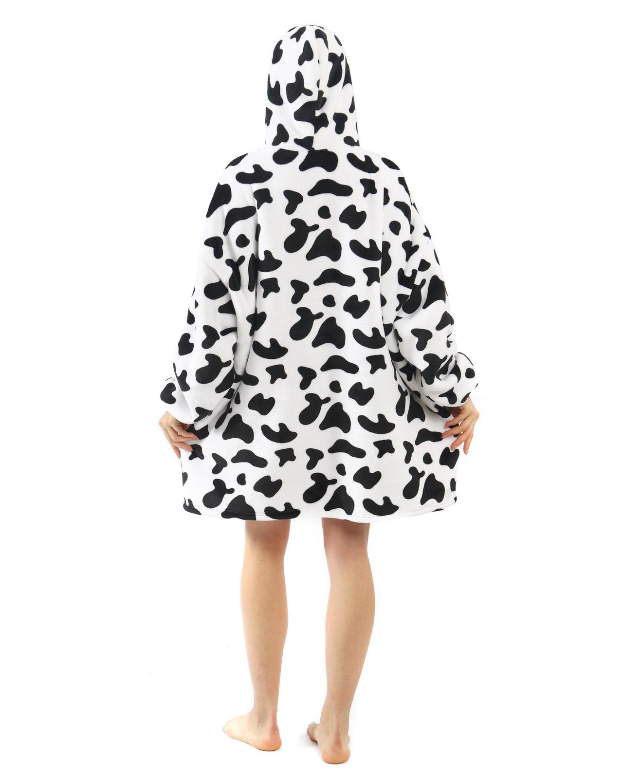 Printed Cuddle Hoodie Blanket Cow Print at Mighty Ape NZ