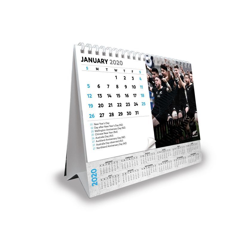 All Blacks 2020 Desk Easel - Double View Calendar