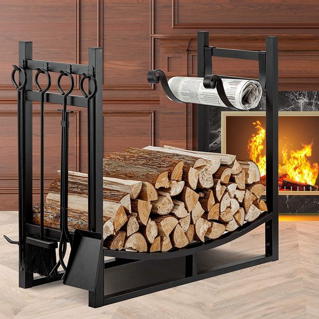Buy Firewood Rack with Fireplace Tools at Mighty Ape NZ