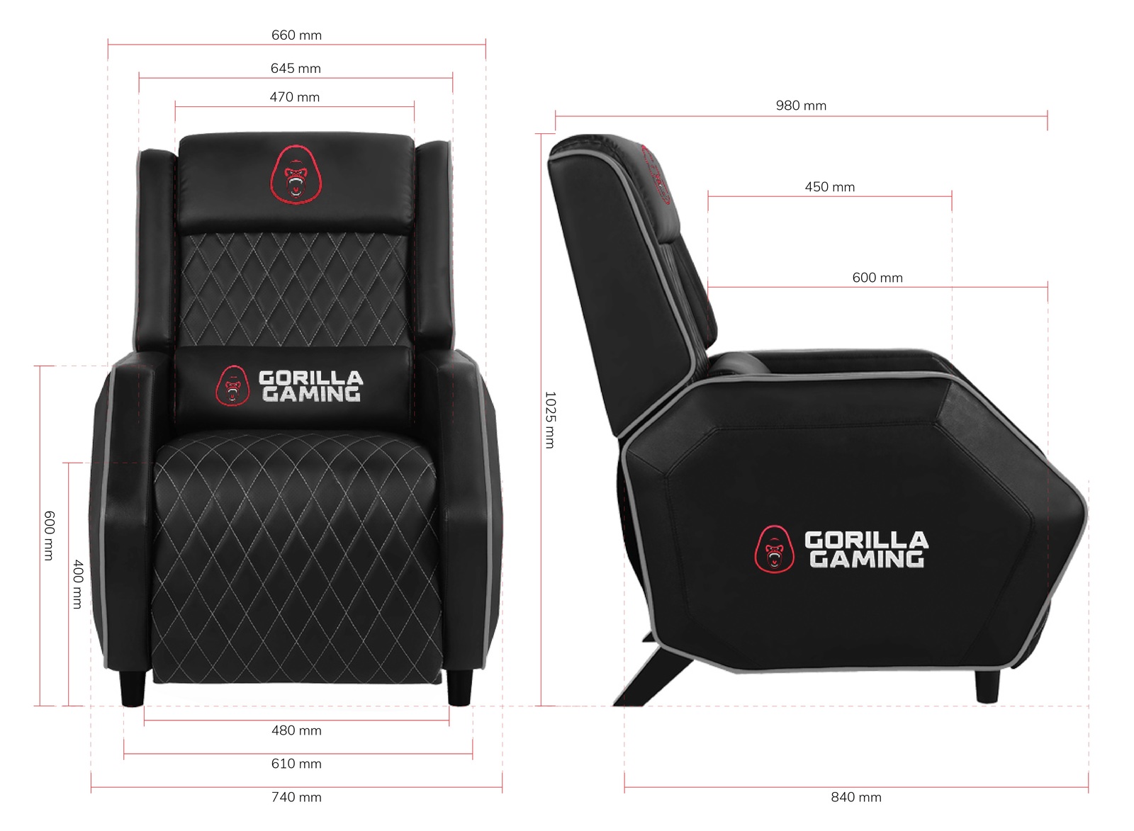 Gorilla Gaming Sofa - Black & Yellow for image