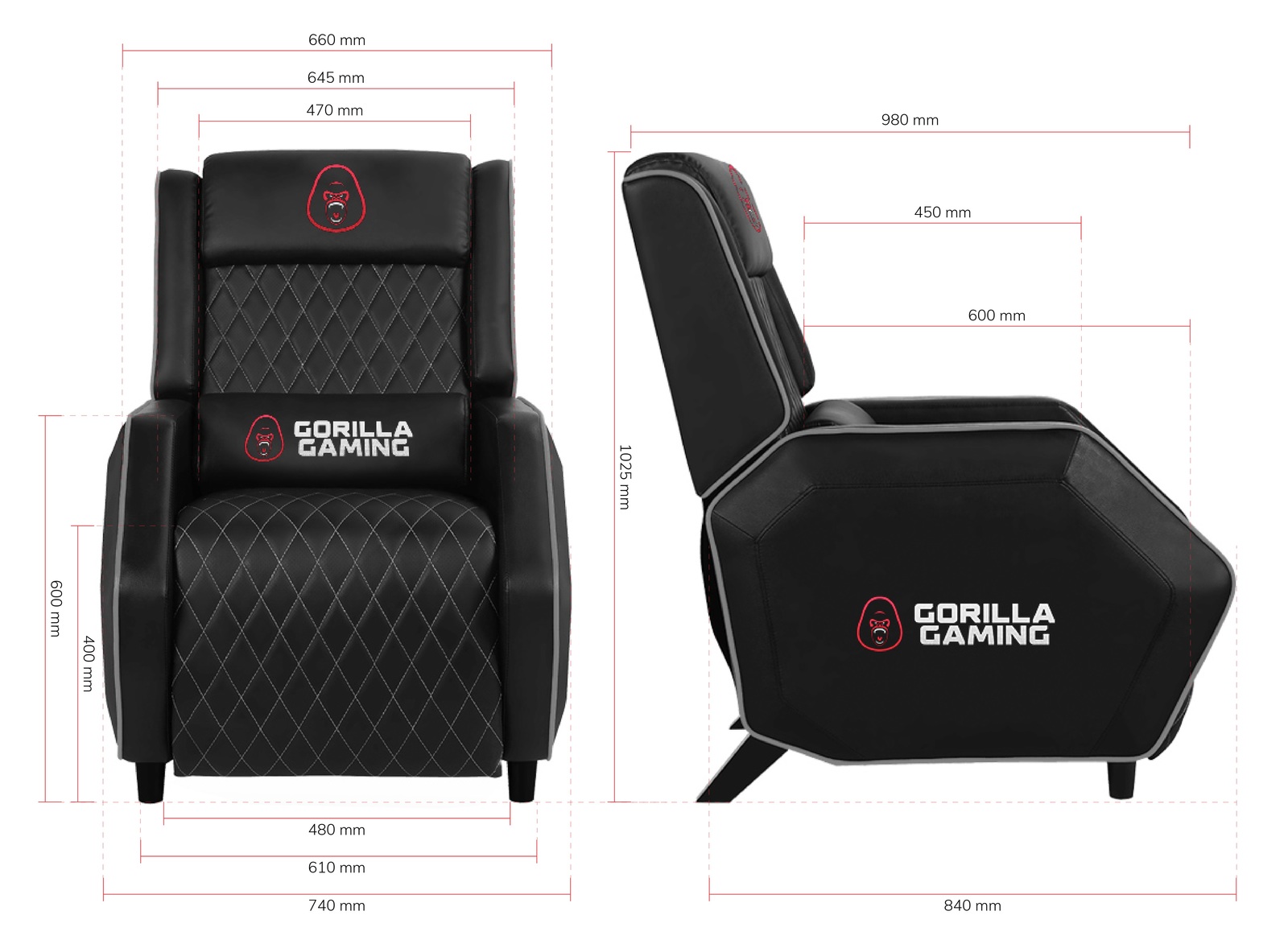 Gorilla Gaming Sofa - Black & Yellow image