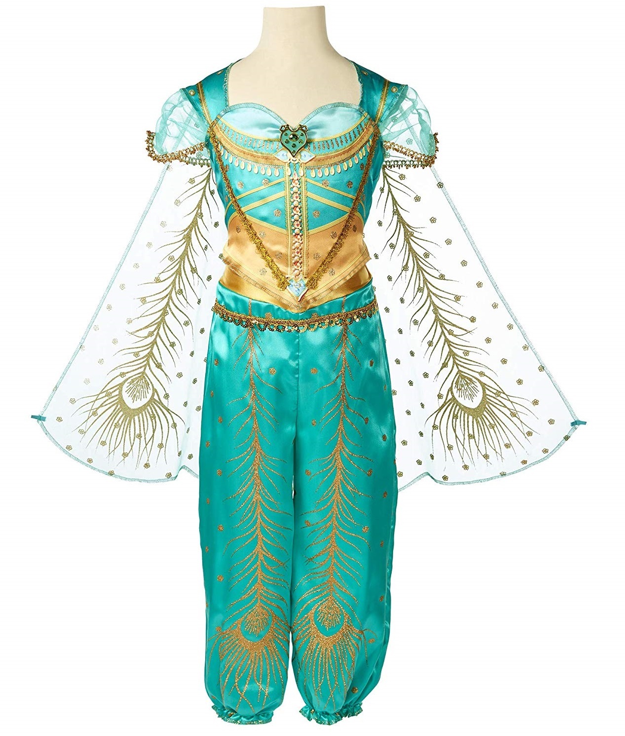 Disney's Aladdin: Princess Jasmine - Peacock Costume (Teal & Gold) image