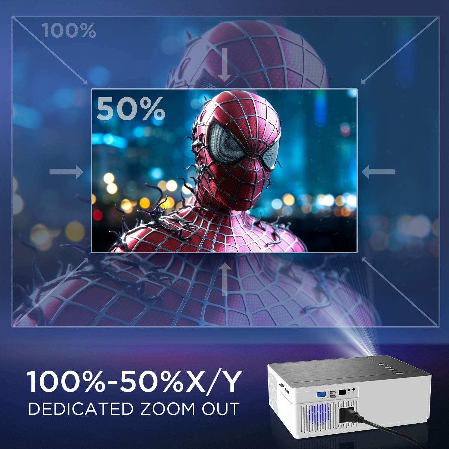 Smart LED Native 1080p Full HD Cinema Projector - Scolecite White image