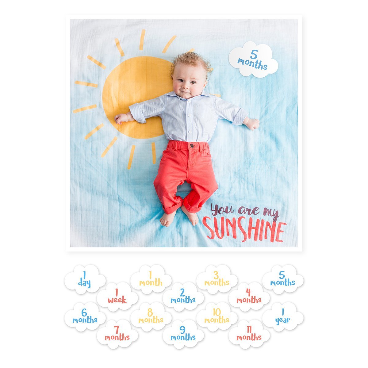 Buy Lulujo's Baby First Year Milestone Blanket & Cards Set You Are My
