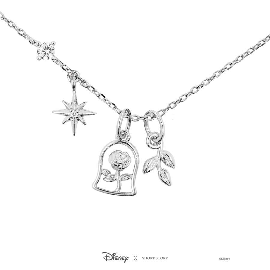 Disney Beauty and the Beast Necklace - Silver image