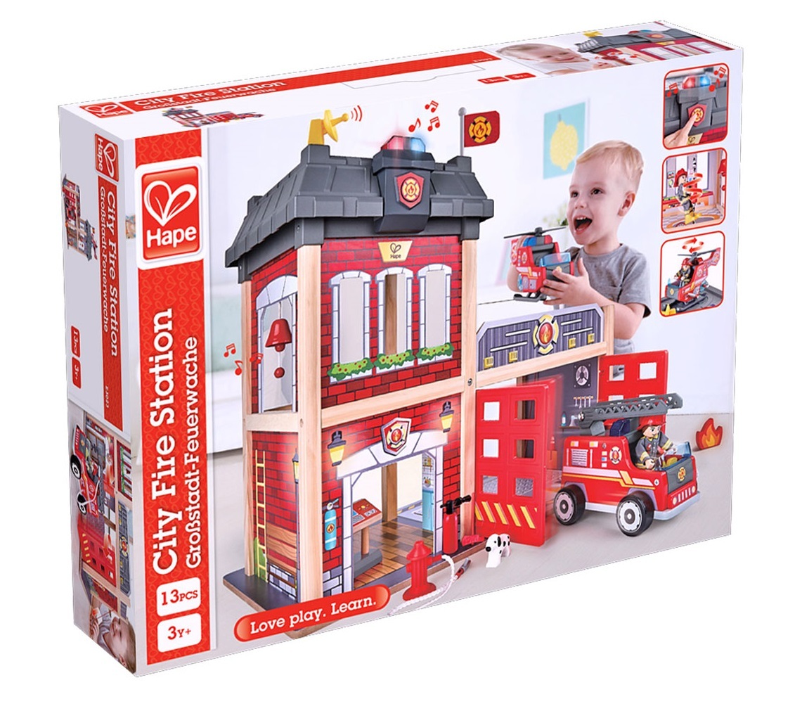Hape: Fire Station Wooden Playset image