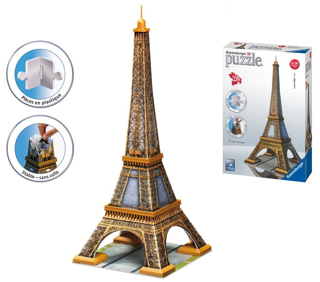 Ravensburger 216 Piece 3D Jigsaw Puzzle Eiffel Tower Toy at