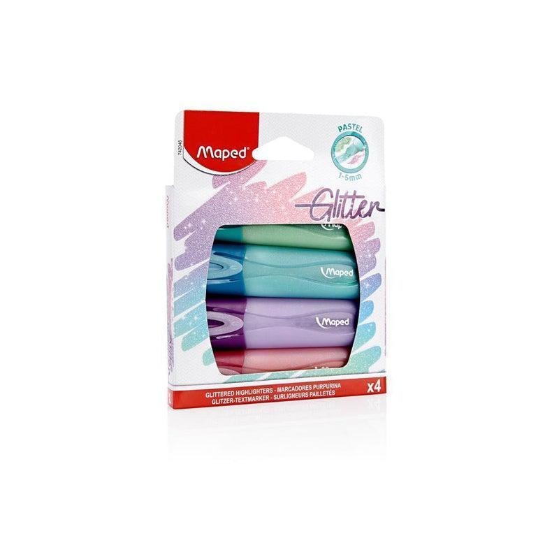 Buy Maped Pastel Glitter Highlighters Pack of 4 at Mighty Ape NZ