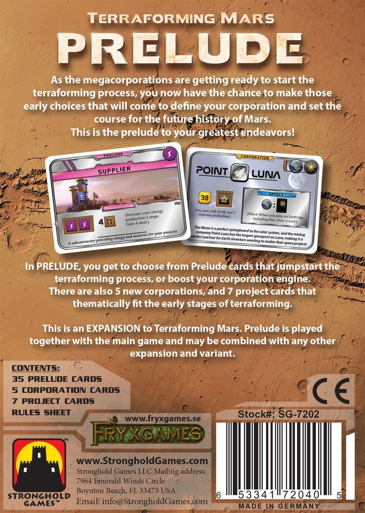 Terraforming Mars: Prelude - Game Expansion image