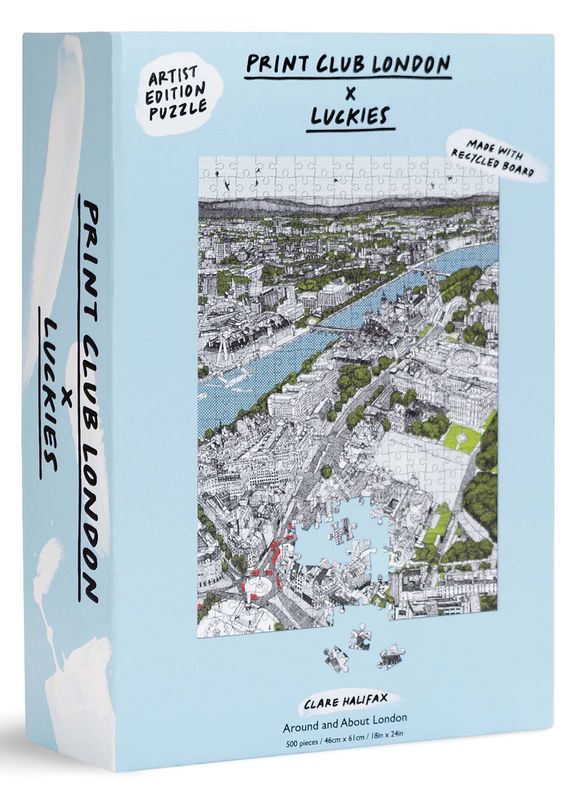Luckies Of London Print Club Puzzle 500 Pezzi 'Love Is Power' - Opera D'arte Di Jacqueline Colley, Con Sacchetto In Cotone