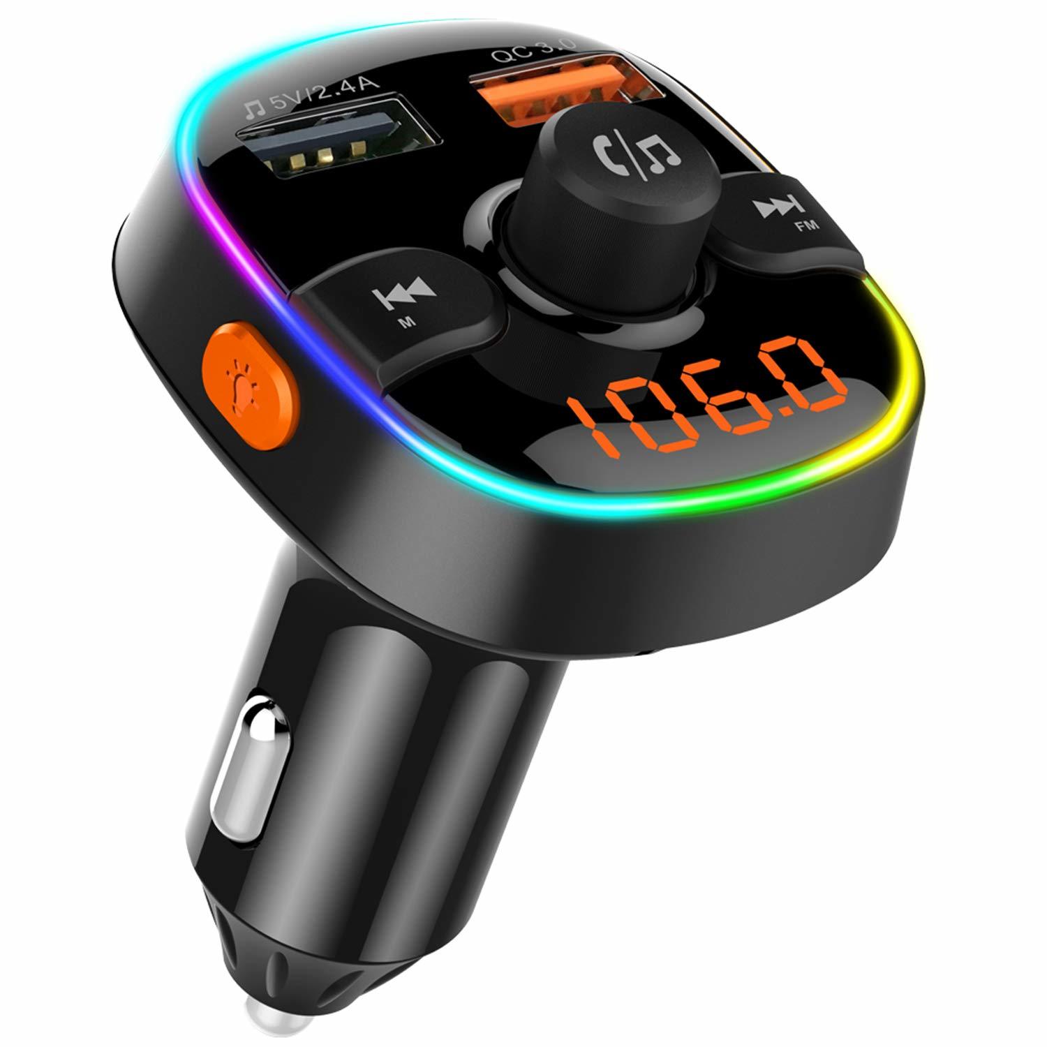 QC3.0 RGB light Car Charger - Bluetooth 5.0 & FM Transmitter image
