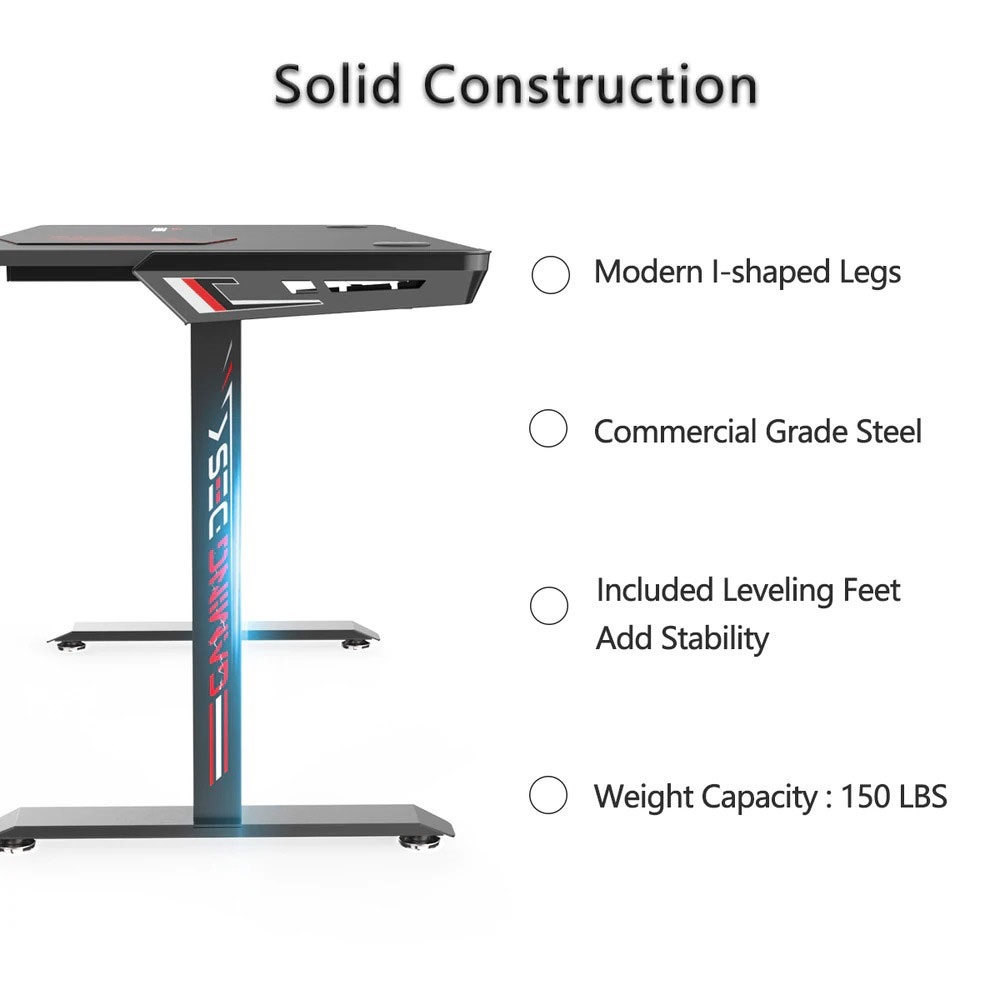 Eureka I44 Ergonomic Gaming Desk (Black) Buy Now at Mighty Ape NZ