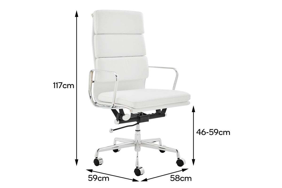 Buy Matt Blatt Replica Eames Group Standard Aluminium Padded High Back Office Chair (White) at