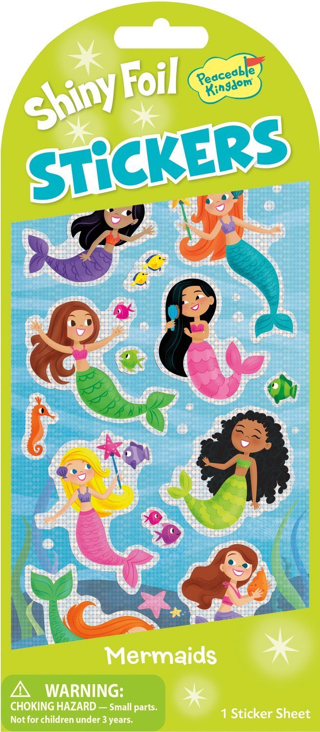 Peaceable Kingdom: Glitter & Foil Stickers - Mermaids image