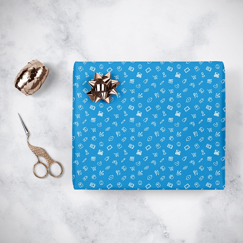 Gorilla Gift: Wrapping Paper - Everyday Blue image