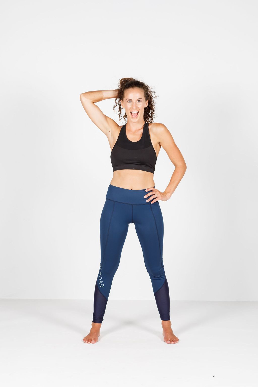 Rose Road: Panel Leggings - Navy With Logo - X Small image