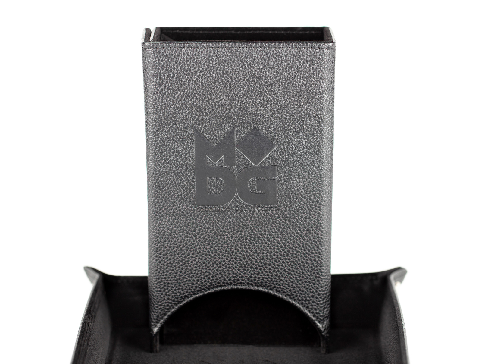 MDG Fold Up Leather Dice Tower Black at Mighty Ape NZ