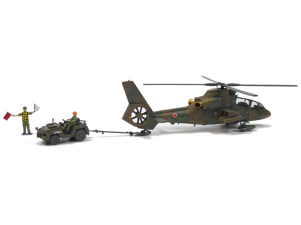 Aoshima: 1/72 JGSDF Kawasaki OH-1 Ninja & Towing Tractor - Model Set image