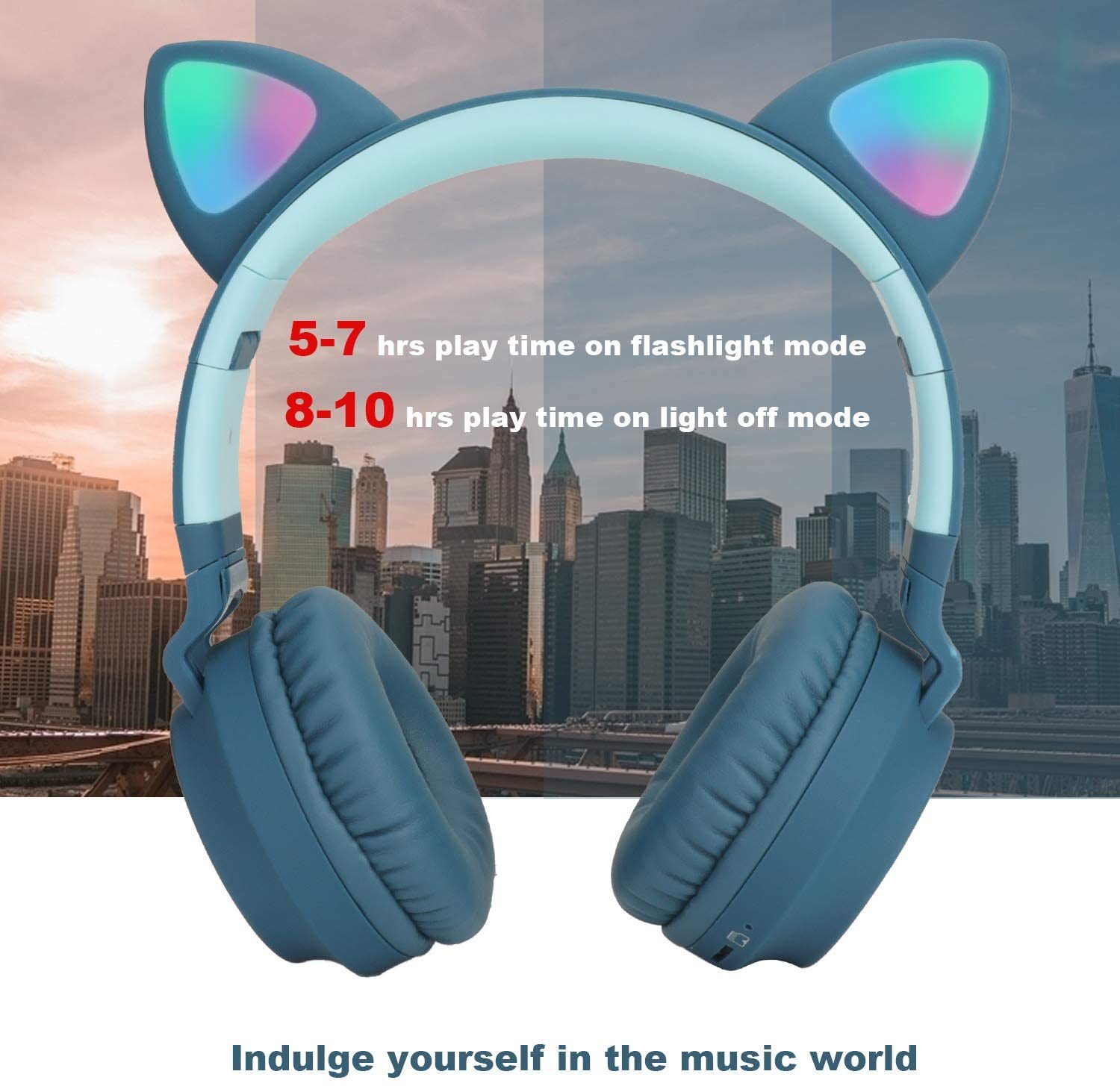Cat Ears Bluetooth Wireless Headset Blue at Mighty Ape NZ