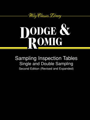 Sampling Inspection Tables by Harold F. Dodge image