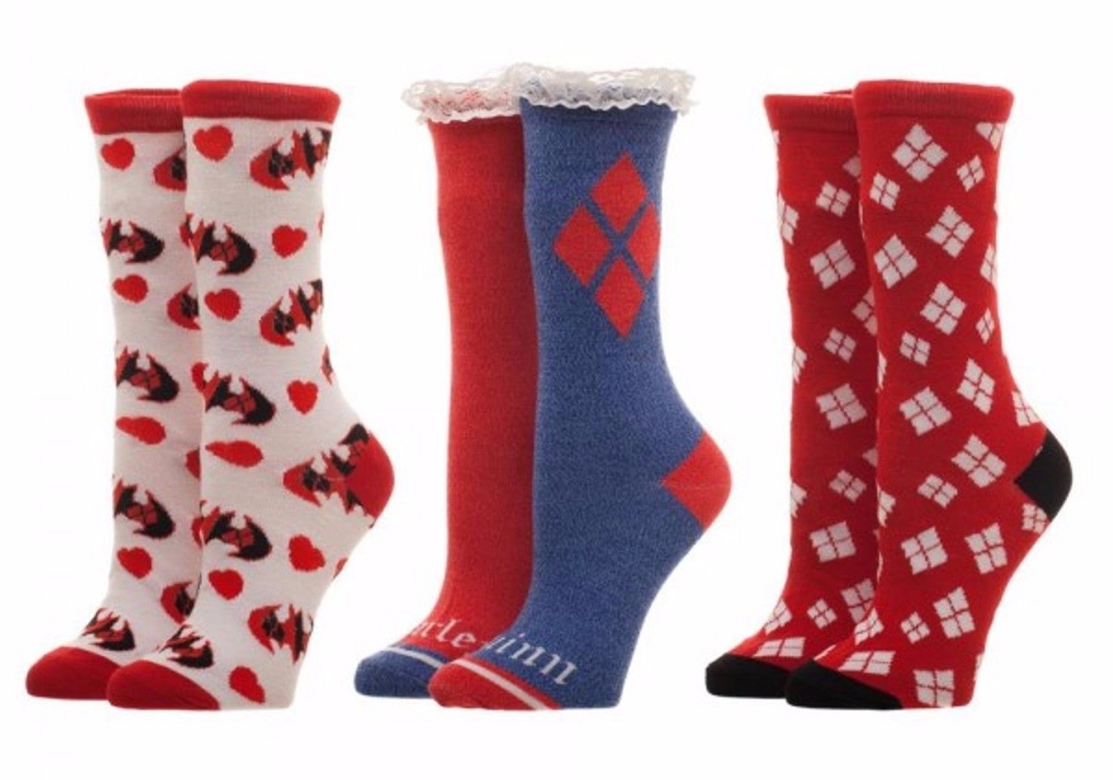 Harley Quinn Crew Sock Set Women's at Mighty Ape NZ