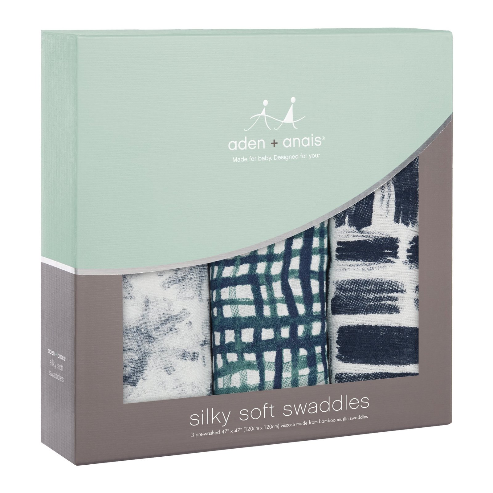 Aden + Anais: Silky Soft Bamboo Swaddle - Seaport (3 Pack) image