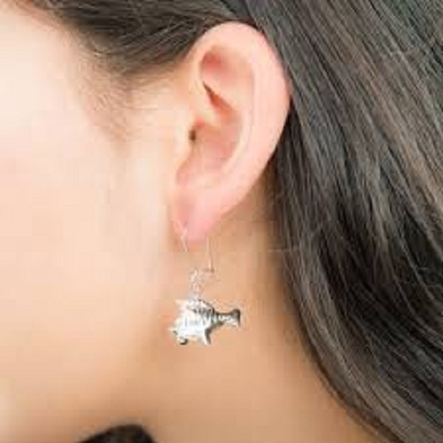 Couture Kingdom: Disney - Princess Ariel Flounder Hook Earrings (White Gold) image